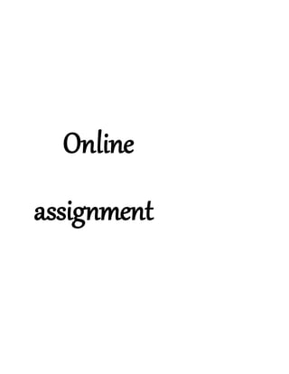 Online
assignment
 