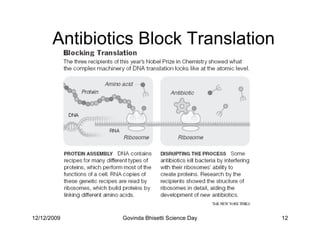 Antibiotics Block Translation




12/12/2009      Govinda Bhisetti Science Day   12
 