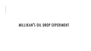 MILLIKAN'S OIL DROP EXPERIMENT

 