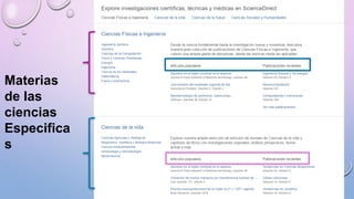 Materias
de las
ciencias
Especifica
s
 