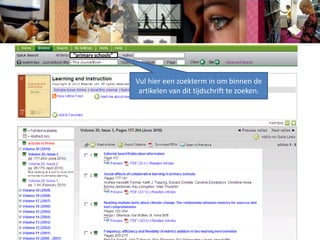 Pagina van het tijdschrift Learning and instructionin ScienceDirect