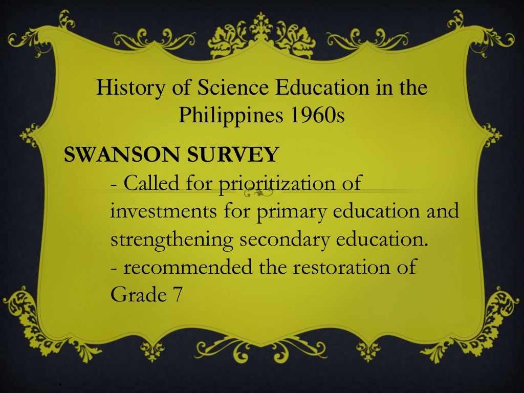 Science education in the philippines 1960s