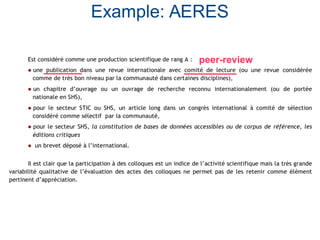 Example: AERES
peer-review
 
