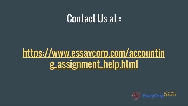 Accounting assignment help