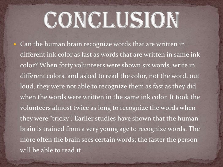 the aim of stroop effect Running head: advanced stroop effect 2 abstract this study further examined the well-known process of the stroop effect and experiment by jr stroop through an advanced stroop task. the aim of stroop effect Running head: advanced stroop effect 2 abstract this study further examined the well-known process of the stroop effect and experiment by jr stroop through an advanced stroop task.