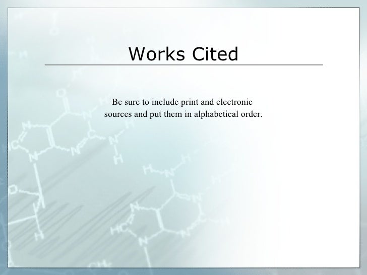 science fair project science works cited