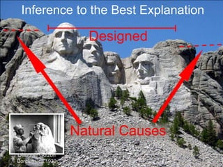 Inference to the Best Explanation
Natural Causes
Designed
Designer Gutzon
Borglum, ca 1930
 