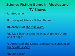 Science fiction genre in movies and tv shows