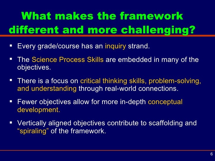 Science Framework Overview Mary Wroten