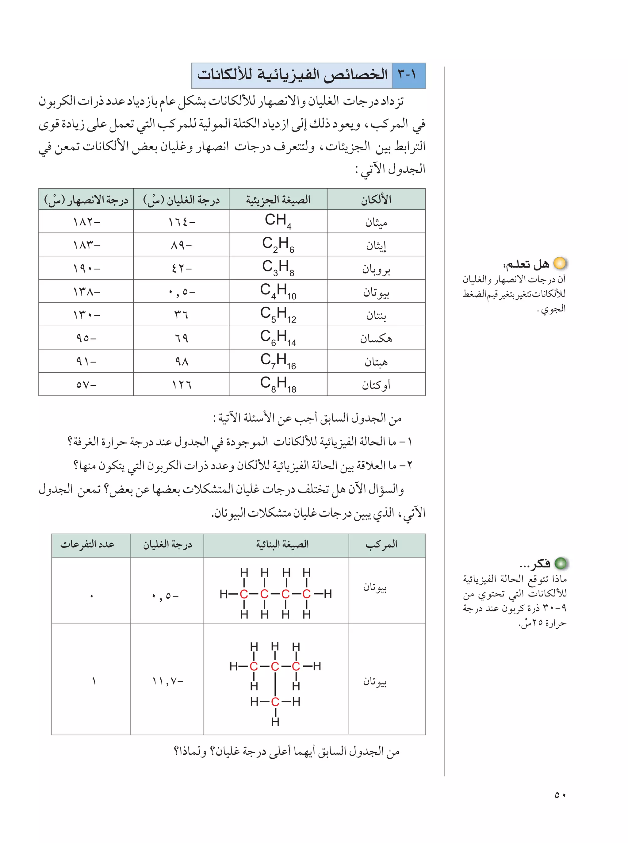  U½UJÃúÃ WOzU¹eOHÃ« hzUB)« ≥≠±
ÊuÐdJÃ«  «—– œbŽ œU¹œ“UÐ ÂUŽ qJAÐ  U½UJÃúÃ —UNB½ô«Ë ÊUOKGÃ«  Uł—œ œ«œeð
ÈuÁ …œU¹“ vKŽ qLFð w²Ã« VÂdLKÃ WOÃuLÃ« WK²JÃ« œU¹œ“« vÃ≈ pÃ– œuF¹Ë ¨VÂdLÃ« w
w sFLð  U½UJÃ_« iFÐ ÊUOKžË —UNB½«  Uł—œ ·dF²²ÃË ¨ U¾¹e−Ã« sOÐ jÐ«d²Ã«
                                                                 ∫wðü« ‰Ëb−Ã«
 ©”® —UNB½ô« Wł—œ
  Ú                  ©”® ÊUOKGÃ« Wł—œ
                      Ú                     WO¾¹e−Ã« WGOBÃ«           ÊUJÃ_«
      ±∏≤≠                 ±∂¥≠                 CH4                    ÊU¦OÄ
      ±∏≥≠                 ∏π≠                  C2 H 6                 ÊU¦¹≈
      ±π∞≠                 ¥≤≠                  C3 H 8                ÊUÐËdÐ                    ∫r?KFð q¼
                                                                                     ÊUOKGÃ«Ë —UNB½ô«  Uł—œ Ê√
      ±≥∏≠                 ∞[µ≠                C 4H10                 ÊUðuOÐ         jGCÃ« rOÁ dOG²Ð dOG²ð  U½UJÃúÃ
      ±≥∞≠                  ≥∂                 C5H12                   ÊU²MÐ
                                                                                                           ÆÍu−Ã«

       πµ≠                  ∂π                 C6H14                  ÊU J¼
       π±≠                  π∏                 C7H16                   ÊU²³¼
       µ∑≠                 ±≤∂                 C8H18                  ÊU²ÂË√

                                     ∫WOðü« WK¾Ý_« sŽ Vł√ oÐU Ã« ‰Ëb−Ã« sÄ
     øW dGÃ« …—«dŠ Wł—œ bMŽ ‰Ëb−Ã« w …œułuLÃ«  U½UJÃúÃ WOzU¹eOHÃ« WÃU×Ã« UÄ ≠±
      øUNMÄ ÊuJ²¹ w²Ã« ÊuÐdJÃ«  «—– œbŽË ÊUJÃúÃ WOzU¹eOHÃ« WÃU×Ã« sOÐ WÁöFÃ« UÄ ≠≤
‰Ëb−Ã« sFLð øiFÐ sŽ UNCFÐ  öJA²LÃ« ÊUOKž  Uł—œ nK² ð q¼ Êü« ‰«R Ã«Ë
                                     .ÊUðuO³Ã«  öJA²Ä ÊUOKž  Uł—œ sO³¹ ÍcÃ« ¨wðü«
     UŽdH²Ã« œbŽ     ÊUOKGÃ« Wł—œ             WOzUM³Ã« WGOBÃ«          VÂdLÃ«
                                                                                                     ÆÆÆdJ
                                                                                     WOzU¹eOHÃ« WÃU×Ã« lÁu²ð «–UÄ
                                                                      ÊUðuOÐ
          ∞            ∞[µ≠                                                          sÄ Íu²×ð w²Ã«  U½UJÃúÃ
                                                                                     Wł—œ bMŽ ÊuÐdÂ …—– ≥∞≠π
                                                                                                    .”≤µ …—«dŠ
                                                                                                      Ú



          ±            ±±[∑≠                                          ÊUðuOÐ




                            ø«–ULÃË øÊUOKž Wł—œ vKŽ√ ULN¹√ oÐU Ã« ‰Ëb−Ã« sÄ


                                                                                                               µ∞
 