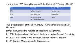 Science in 18 th century PPT