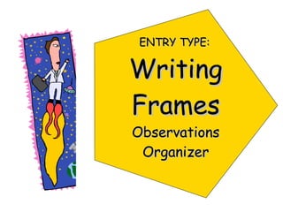 ENTRY TYPE:   Writing Frames Observations Organizer 