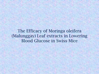 science investigatory project about malunggay