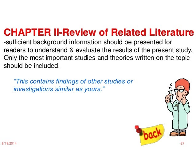 Review related literature sample thesis