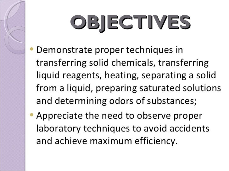 (Science) Laboratory Operations and Techniques