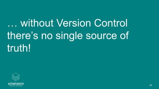 … without Version Control
there’s no single source of
truth!
29
 