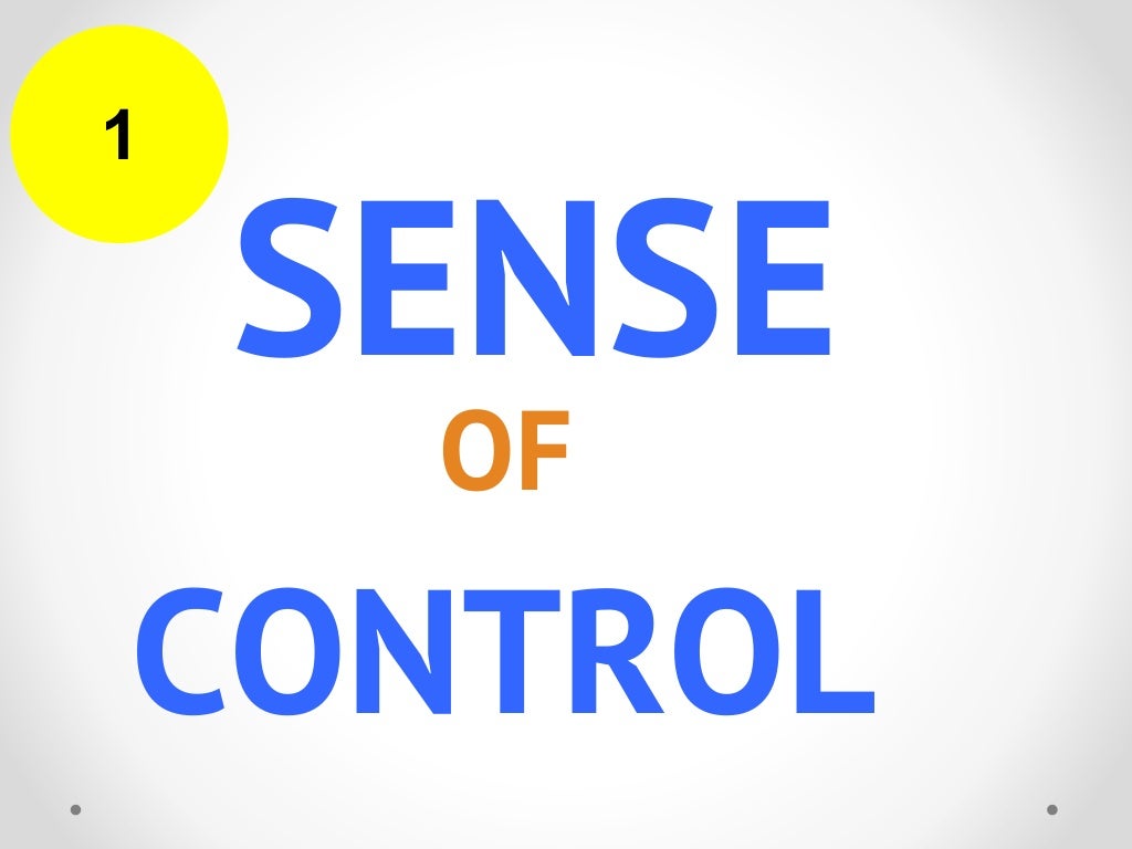 1 SENSE OF CONTROL