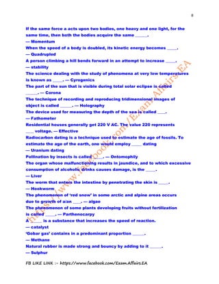 Science one liners | PDF