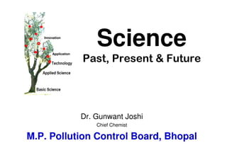 Science
Past, Present & Future
Dr. Gunwant Joshi
Chief Chemist
M.P. Pollution Control Board, Bhopal
Innovation
Application
 