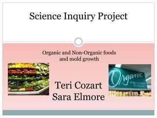 Science Inquiry Project
Teri Cozart
Sara Elmore
Organic and Non-Organic foods
and mold growth
 