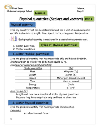 Science pp3 unit 1 | PDF