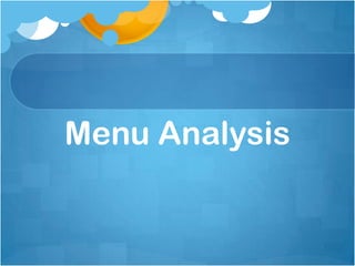 Menu Analysis