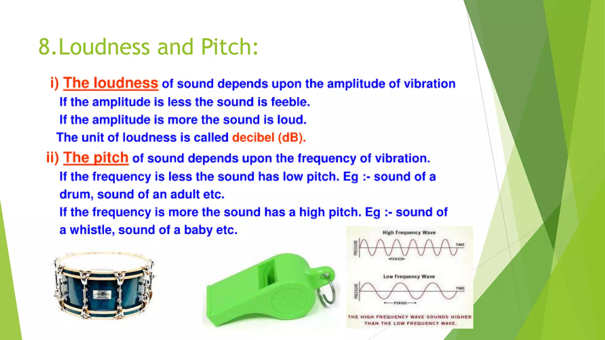 8.Loudness and Pitch:
 