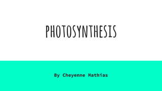 photosynthesis
By Cheyenne Mathias
 