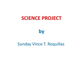 SCIENCE PROJECT

           by

Sunday Vince T. Roquillas
 