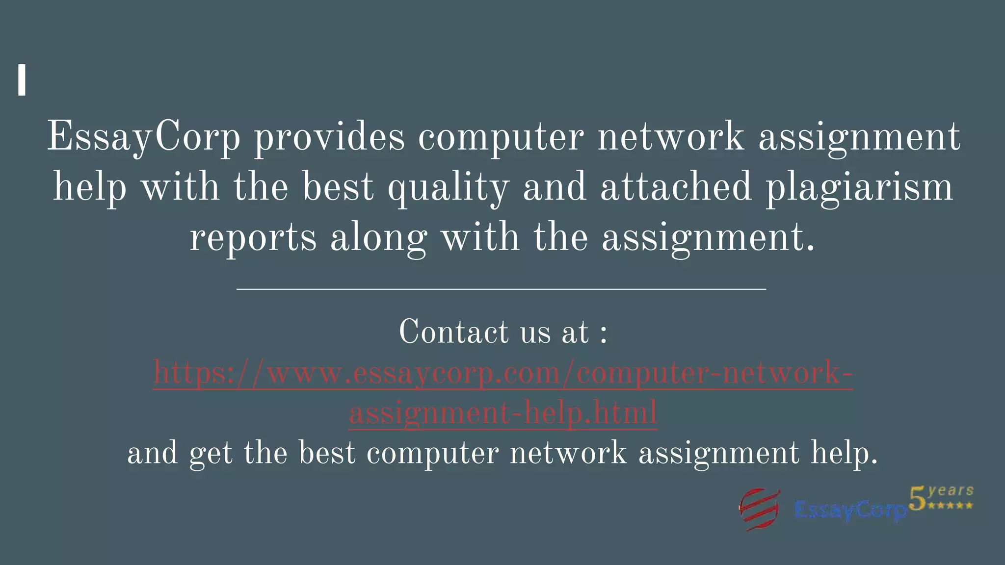 Computer Network Assignment Help | PPT