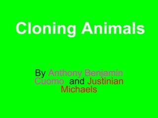 Cloning Animals By   Anthony Benjamin Cuomo  and  Justinian Michaels 