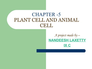 CHAPTER -5 PLANT CELL AND ANIMAL CELL A project made by – NANDEESH LAXETTY IX C 