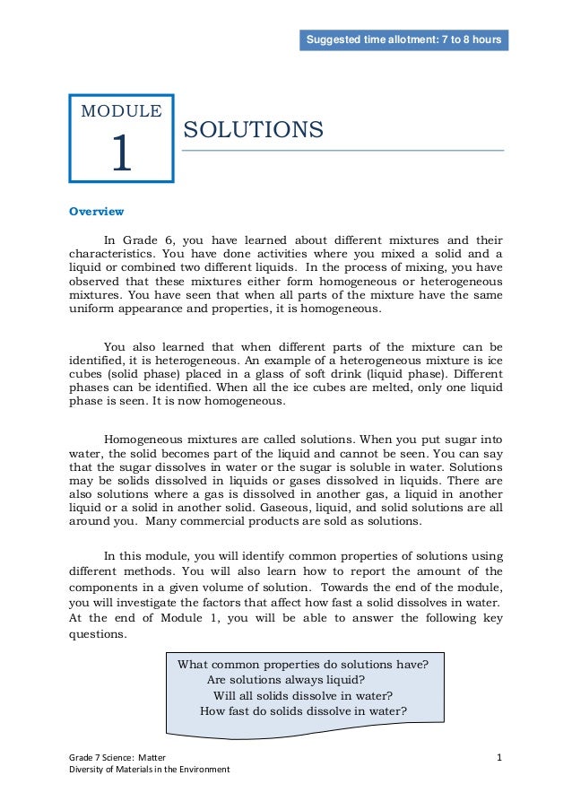 K TO 12 GRADE 7 LEARNING MATERIAL IN SCIENCE (Q1Q2)