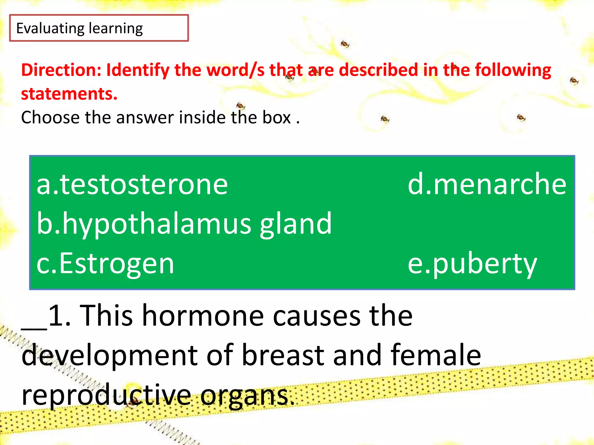 Puberty and Adolescence Stage | PPTX