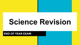 Science Revision
END OF YEAR EXAM
 
