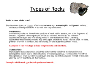 Types And Example For Rocks Science rocks | PPTX