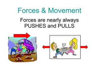Forces & Movement Forces are nearly always PUSHES and PULLS 