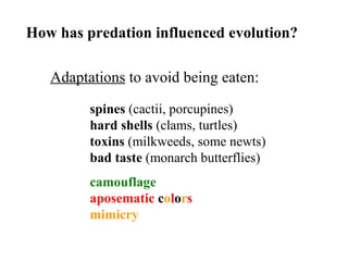 Evolution Predation ScienceShare.co.uk Shared Resource | PPT