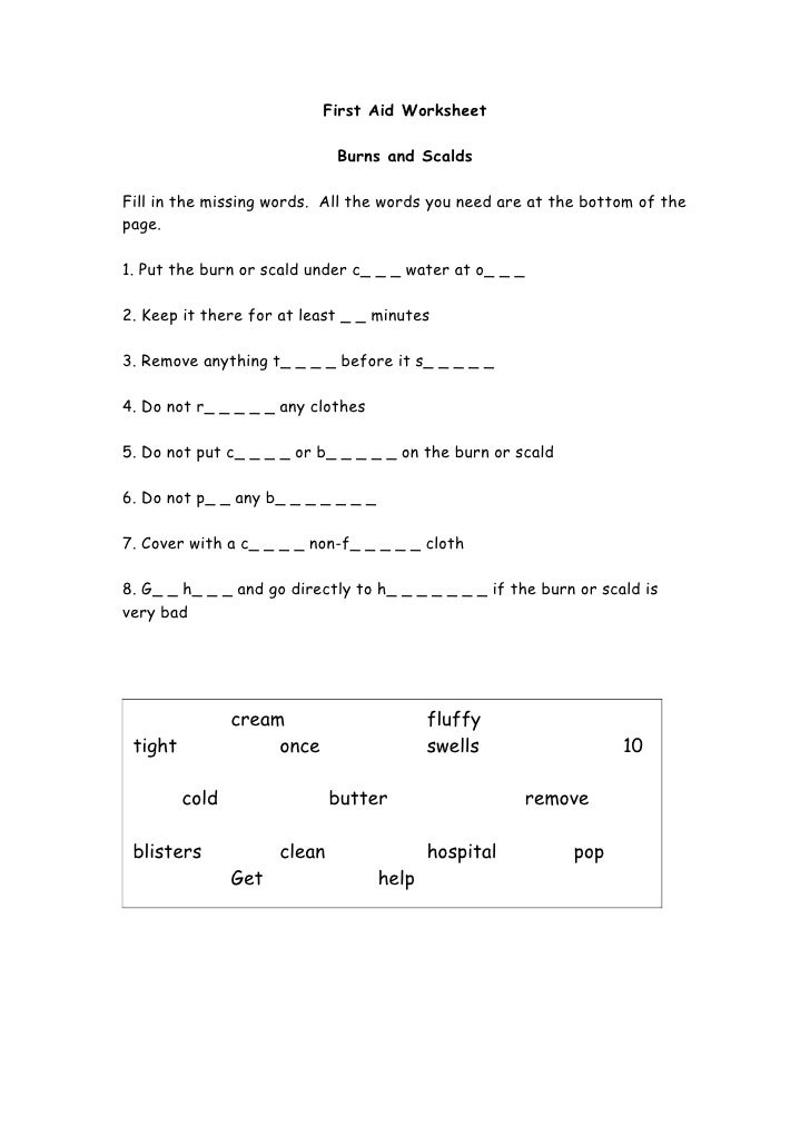 Printables First Aid Worksheets first aid worksheets for kids davezan collection of bloggakuten