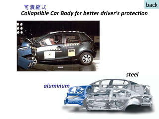 back Collapsible Car Body for better driver’s protection 可潰縮式 aluminum steel 