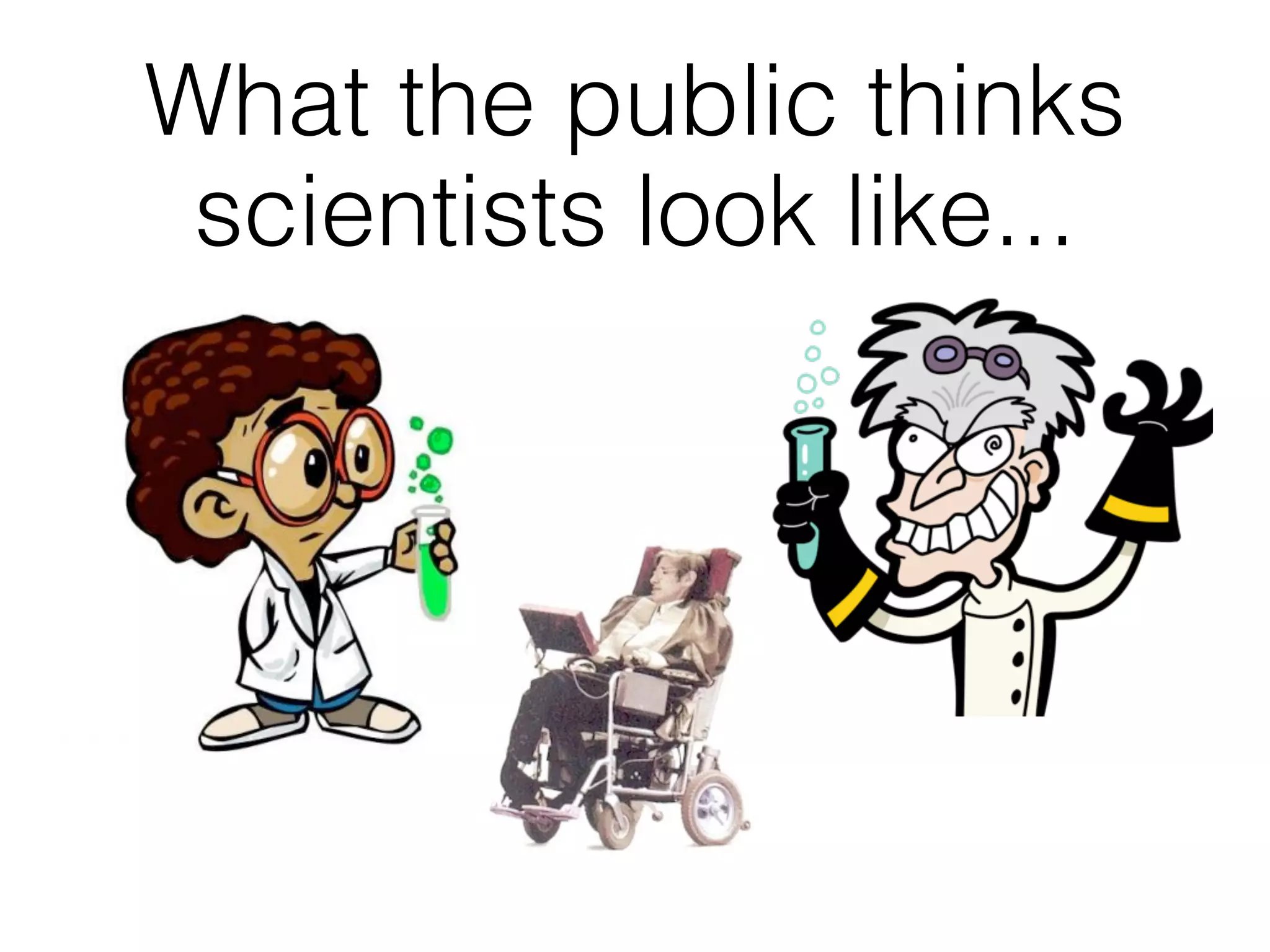 What the public thinks
 scientists look like...
 