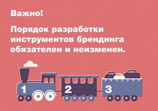 Важно!
Порядок разработки
инструментов брендинга
обязателен и неизменен.
 