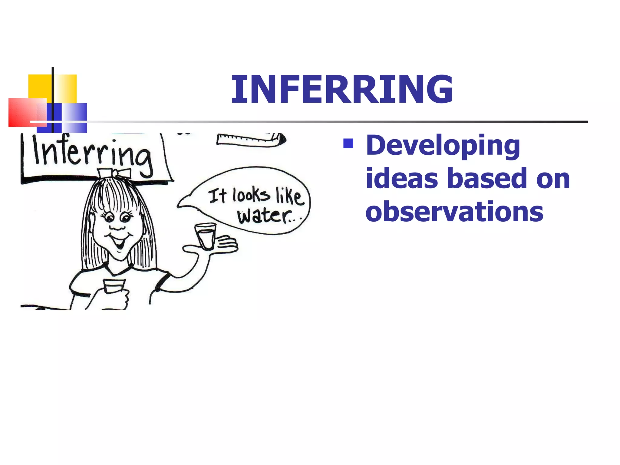 INFERRING Developing ideas based on observations 