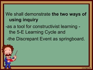 Discrepant Events Examples Science Teaching Approaches and Strategies | PPT