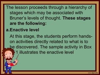 2. Inquiry Approach
• This approach teaches students to handle
situations they meet in the physical world.
To use the inqu...
