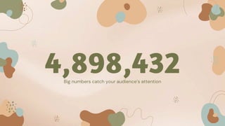 Big numbers catch your audience’s attention
4,898,432
 