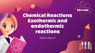 Septina Restu N
8thGrade
ChemicalReactions
Exothermic and
endothermic
reactions
 