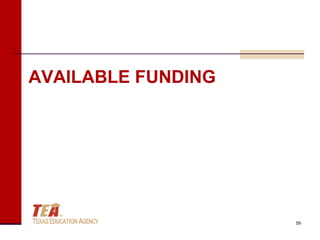 AVAILABLE FUNDING




                    59
 