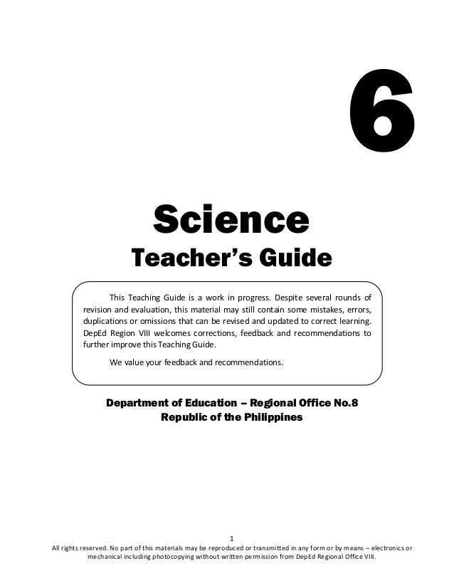 Science 6 K 12 Teacher S Guide 1st Quarter