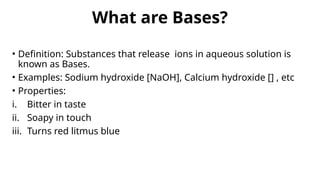 Chemistry Class X CBSE presentation on acids bases and salts | PPTX